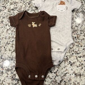 Carter's Brown and Gray Bodysuit Set